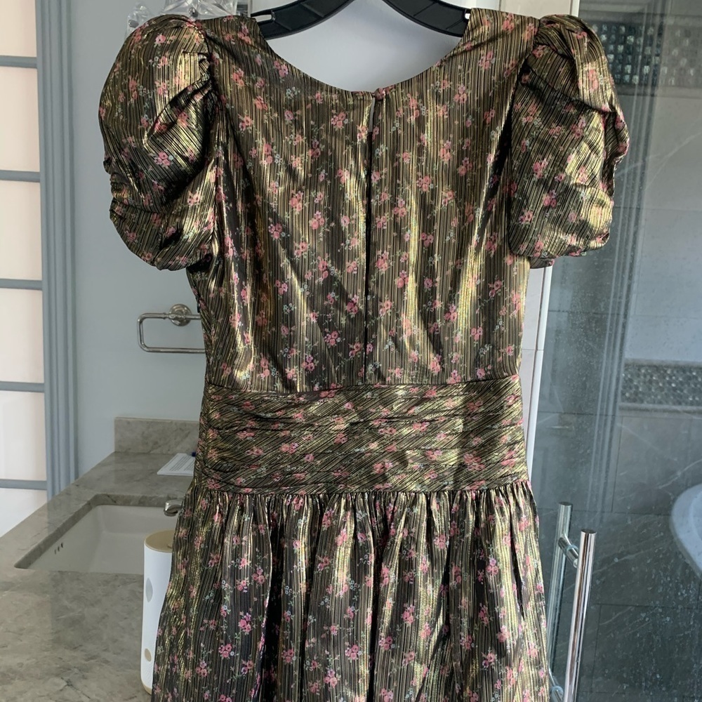 LoveShackFancy Mercy Floral-print Lamé-weave Dress - Picture 9 of 13